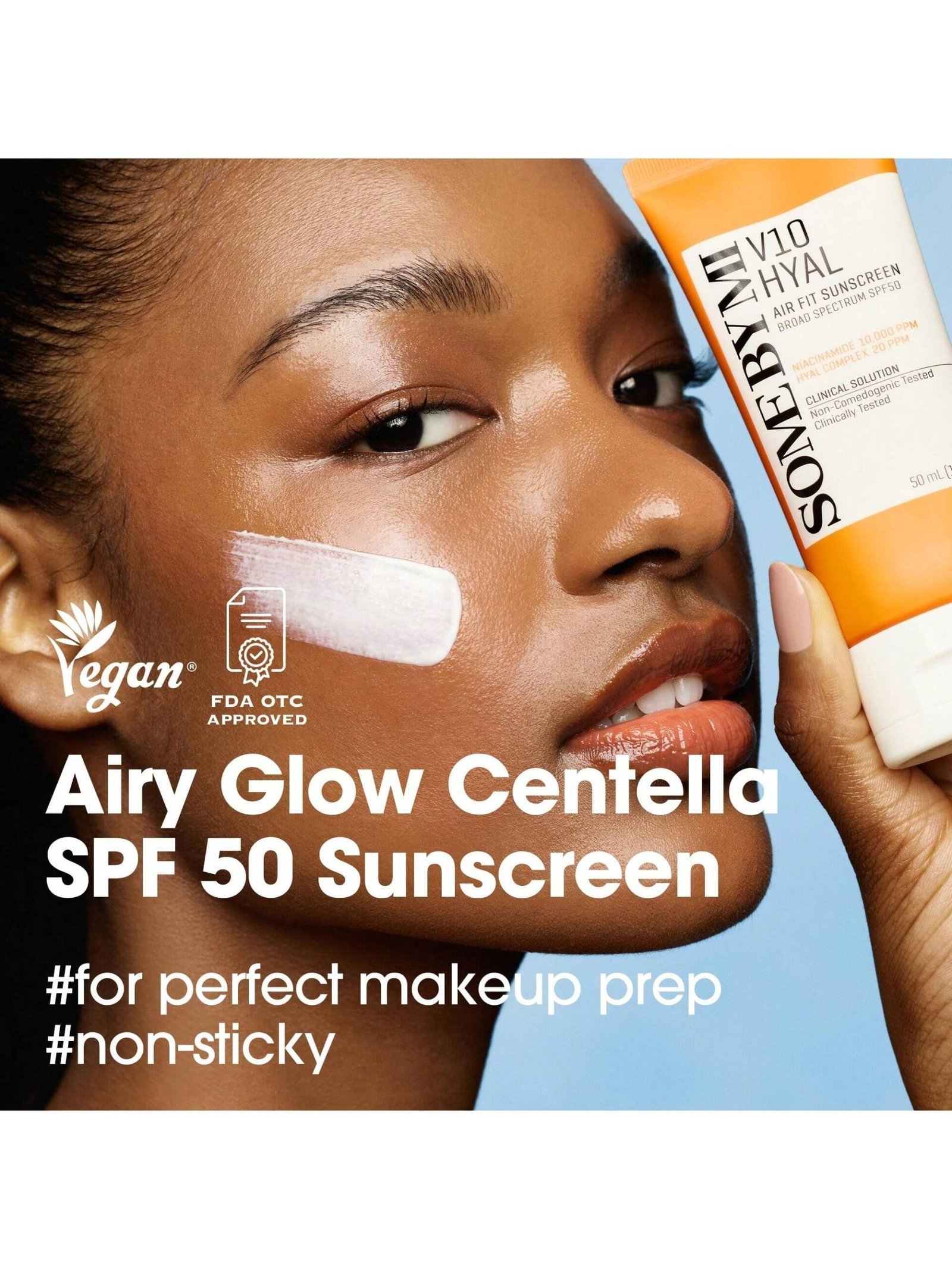 SOME BY MI V10 Hyal Air Fit Sunscreen SPF 50 – 1.69oz, 50ml – Korean Centella Sunscreen for Face with UV Protection – Non-Greasy, No White Cast, No Eye Irritation for Sensitive Skin – Korean Skin Care - Image 2
