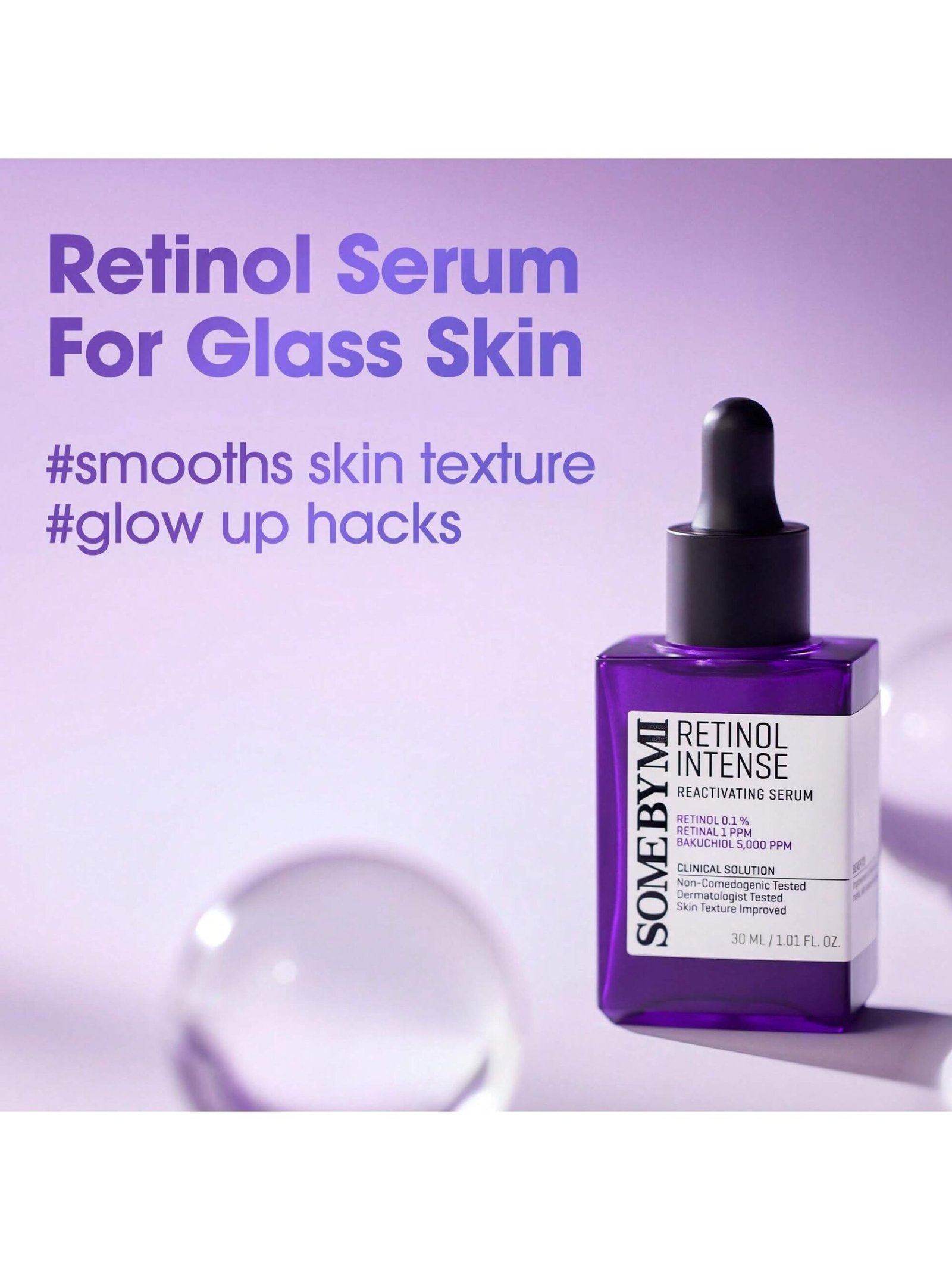 SOME BY MI Retinol Intense Reactivating Serum – 1.01oz, 30ml – Korean Bakuchiol Retinol Serum for Face Firming – Improves Signs of Aging, Minimizes Pore Size & Refines Skin Texture – Korean Skin Care - Image 2