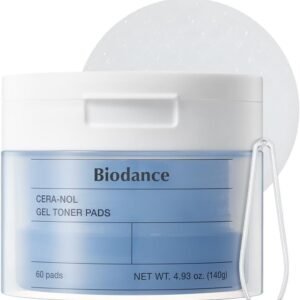 Biodance Cera-NOL Gel Toner Pads, Deep Hydrating & Soothing Toner Pads for Sensitive Skin, Redness Reducing, Mositurizing, Pre-Soaked Pads, Korean Skin Careㅣ4.93 fl.oz.(140g)*60Pads