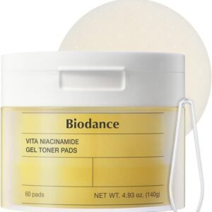 Biodance Vita Niacinamide Gel Toner Pads, Dark Spot Corrector, Evening Skin Tone, Gentle Exfoliating Toner Pads with Vitamin C, Pre-Soaked Pads, Korean Skin Careㅣ4.93 fl.oz.(140g)*60Pads
