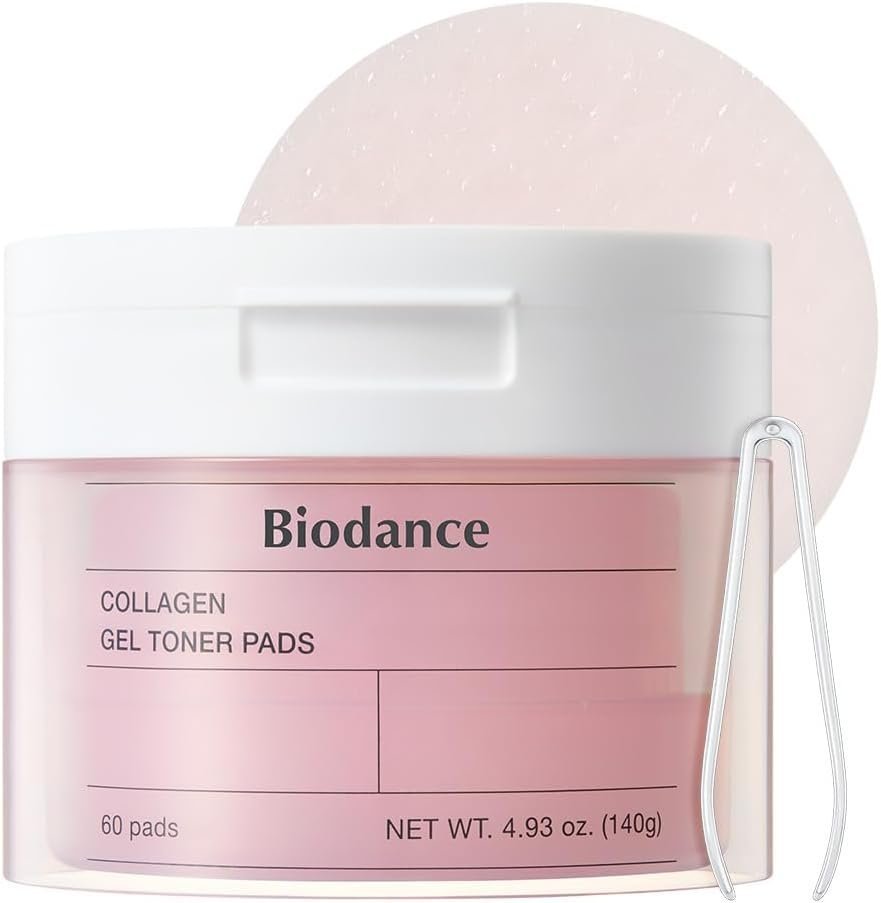 Biodance Collagen Gel Toner Pads, Pore Minimizer for Face, Improving Elasticity, Plumping Toner Pads for Sensitive Skin, Pre-Soaked Pads, Korean Skin Careㅣ4.93 fl.oz.(140g)*60Pads