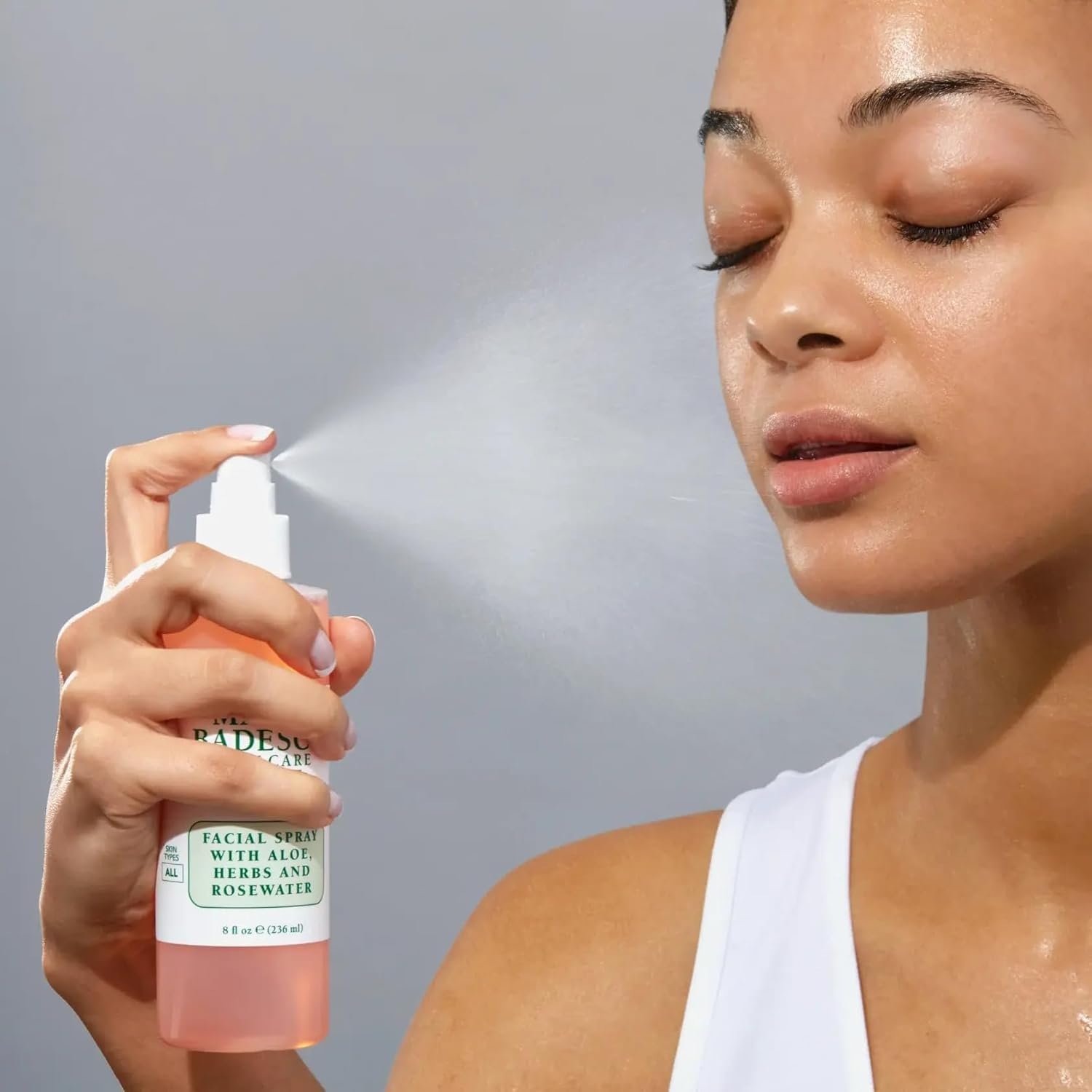 Mario Badescu Facial Spray with Aloe, Herbs and Rose Water for All Skin Types, Face Mist that Hydrates, Rejuvenates & Clarifies, 8 fl.oz - 图片 2