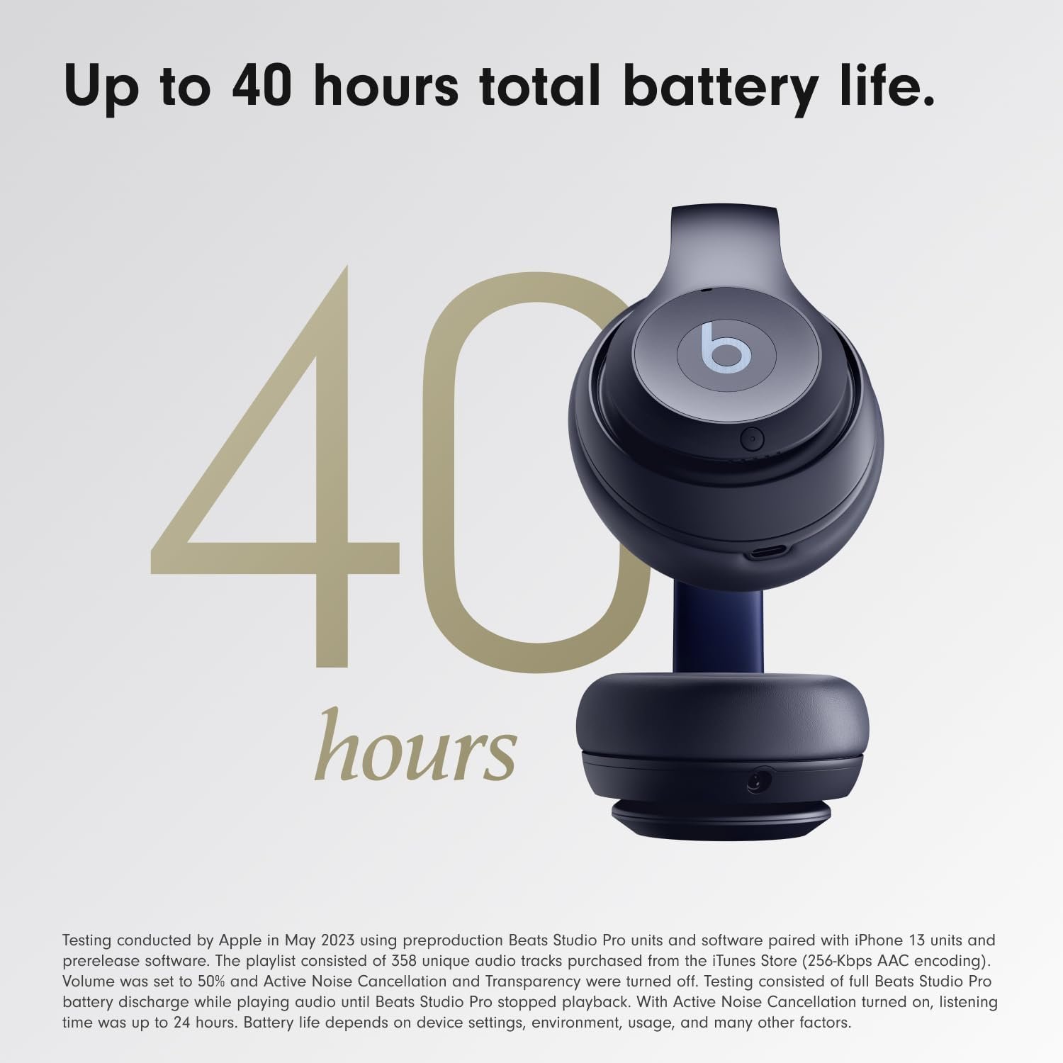 Beats Studio Pro - Premium Wireless Over-Ear Headphones- Up to 40-Hour Battery Life, Active Noise Cancelling, USB-C Lossless Audio, Apple & Android Compatible - Navy - Image 3