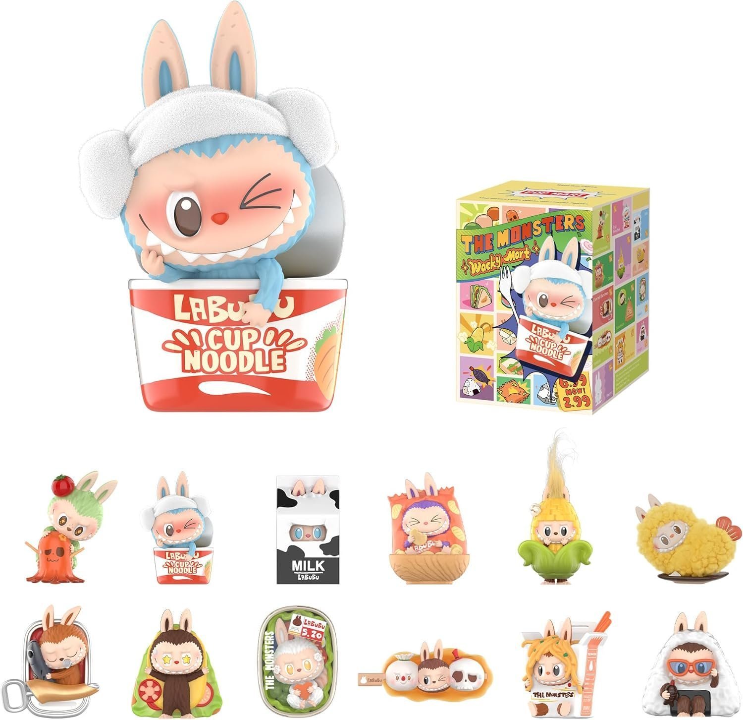 LABUBU The Monsters Wacky Mart Series Blind Box Figures, Random Design Action Figures Collectible Toys Home Decorations, Holiday Birthday Gifts for Girls and Boys, Single Box