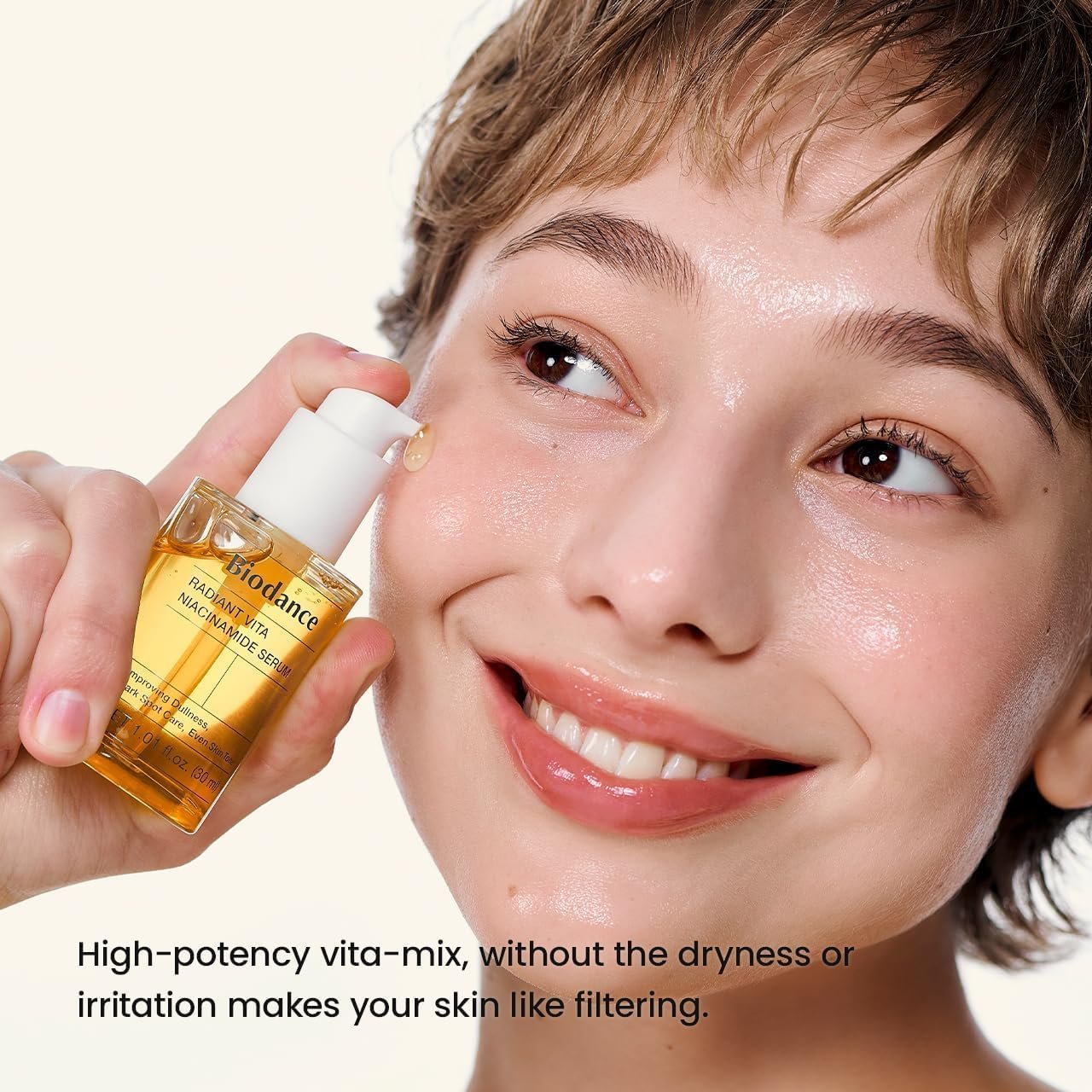 BIODANCE Radiant Vita Niacinamide Serum, for Even Tone Dark Spot Care with Vitamin C, Hydrating for Sensitive Skin, Filter Glow Serum, Korean Skin Care | 1.01 floz x 1 ea - Image 3