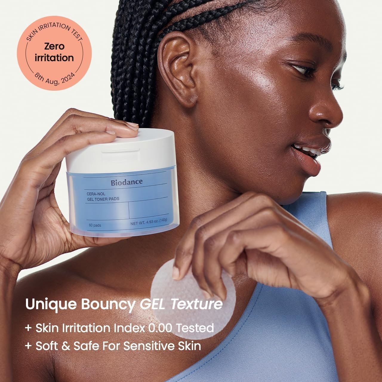 Biodance Cera-NOL Gel Toner Pads, Deep Hydrating & Soothing Toner Pads for Sensitive Skin, Redness Reducing, Mositurizing, Pre-Soaked Pads, Korean Skin Careㅣ4.93 fl.oz.(140g)*60Pads - Image 3