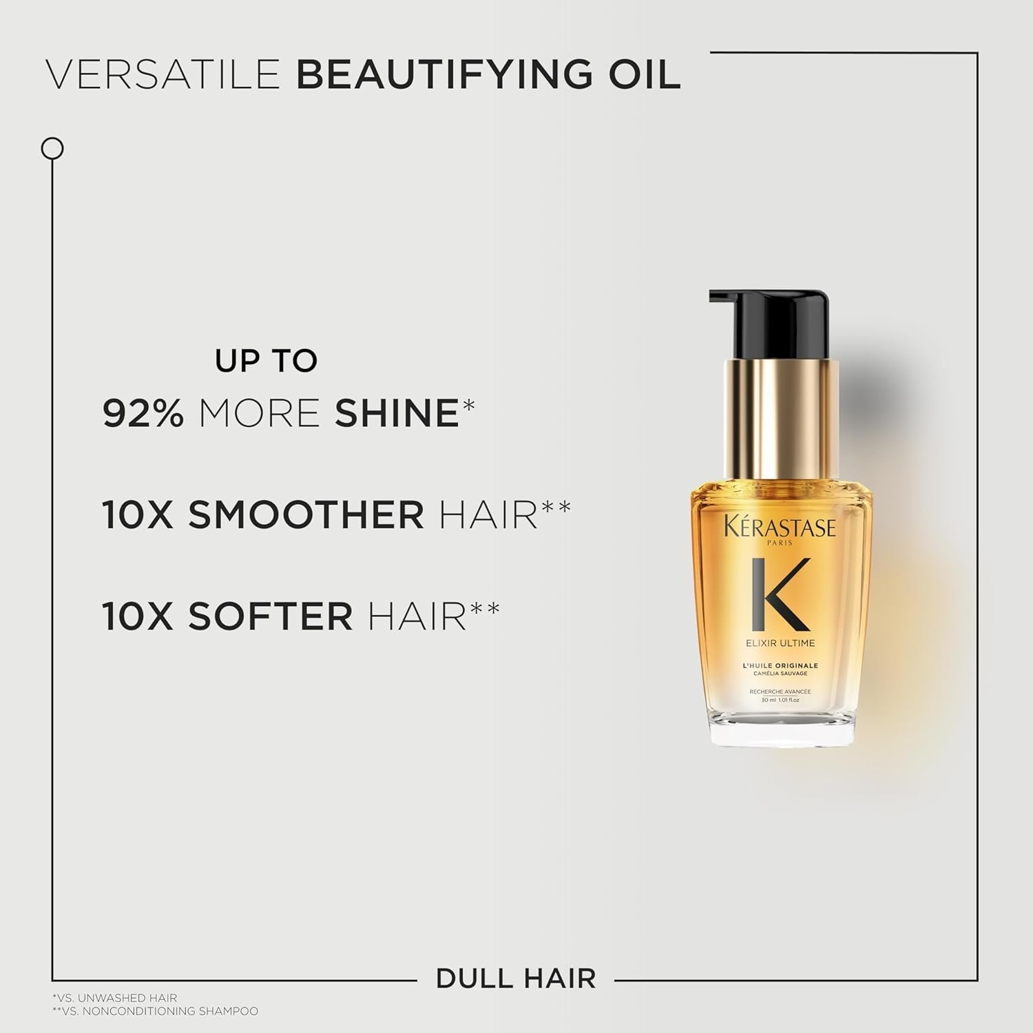 Kerastase Elixir Ultime Refillable Hair Oil - Hydrates & Smoothes Frizz, Adds Shine, With Wild Camellia, Nourishes & Strengthens Hair - Image 2