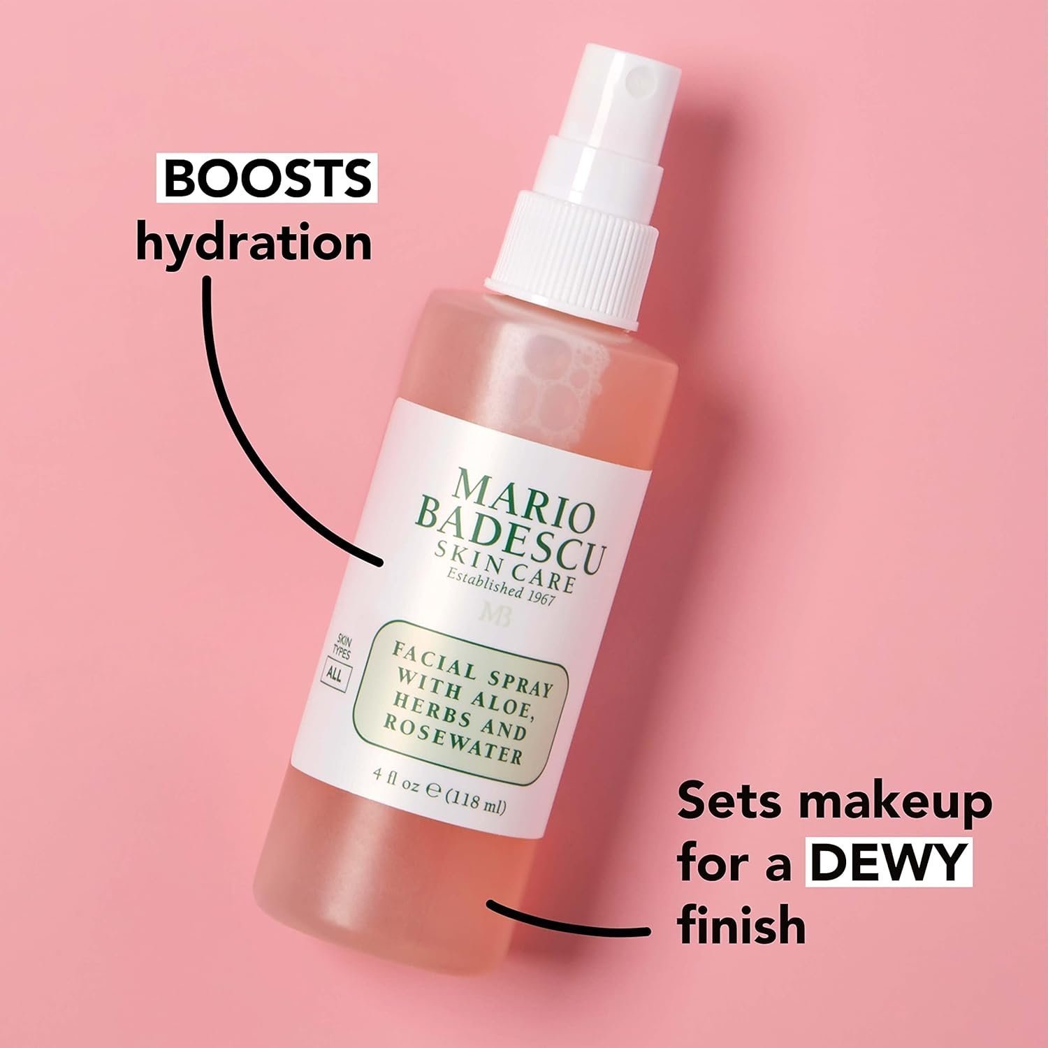 Mario Badescu Facial Spray with Aloe, Herbs and Rose Water for All Skin Types, Face Mist that Hydrates, Rejuvenates & Clarifies, 8 fl.oz - 图片 3