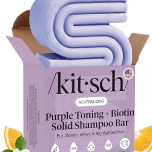 Kitsch Toning Purple Shampoo For Blondes & Color Treated Hair - Shampoo Bar For Women and Men
