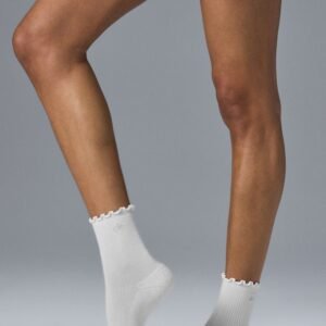 Alo Women's Lettuce Edge Sock – White
