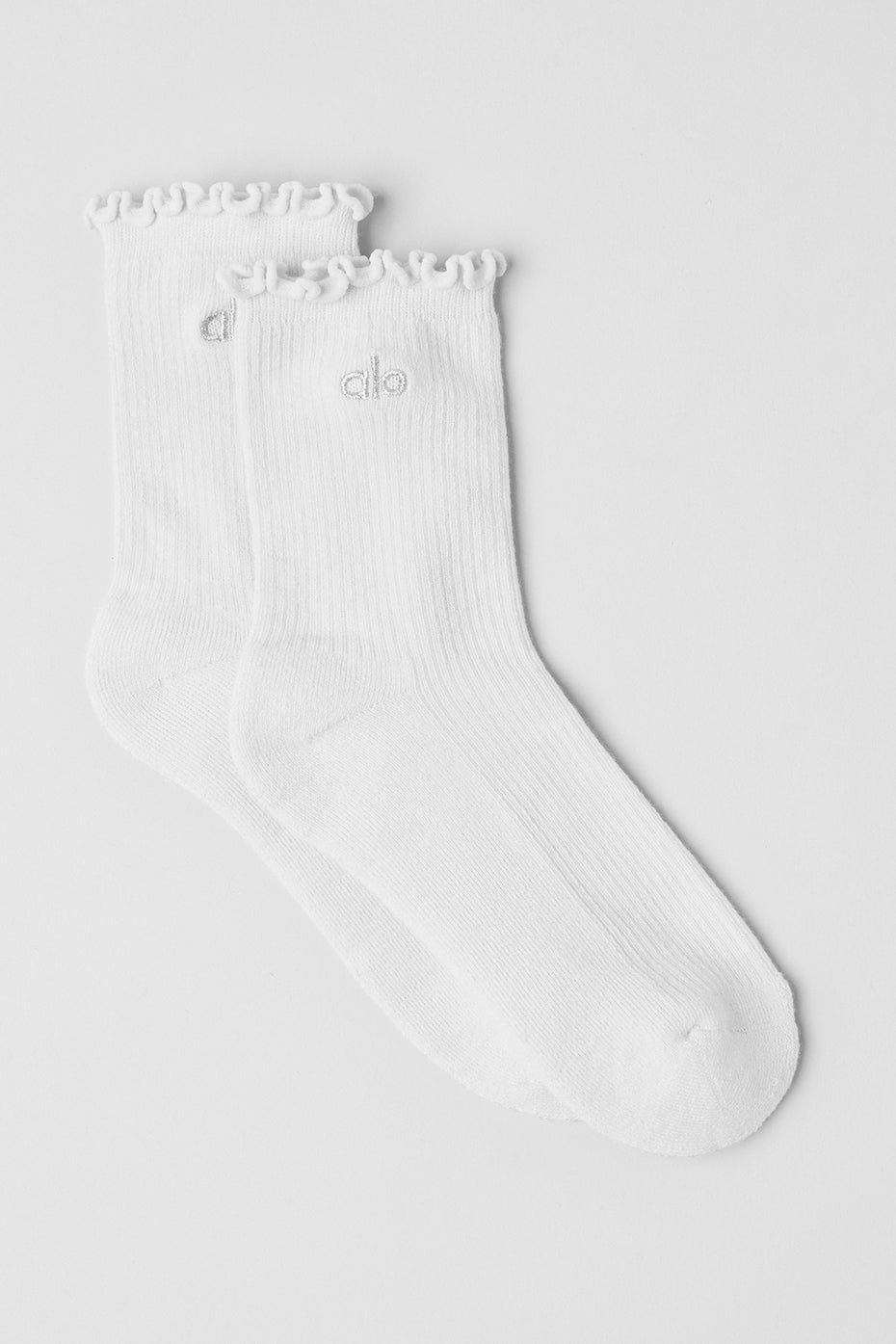Alo Women's Lettuce Edge Sock – White (2-Pack)