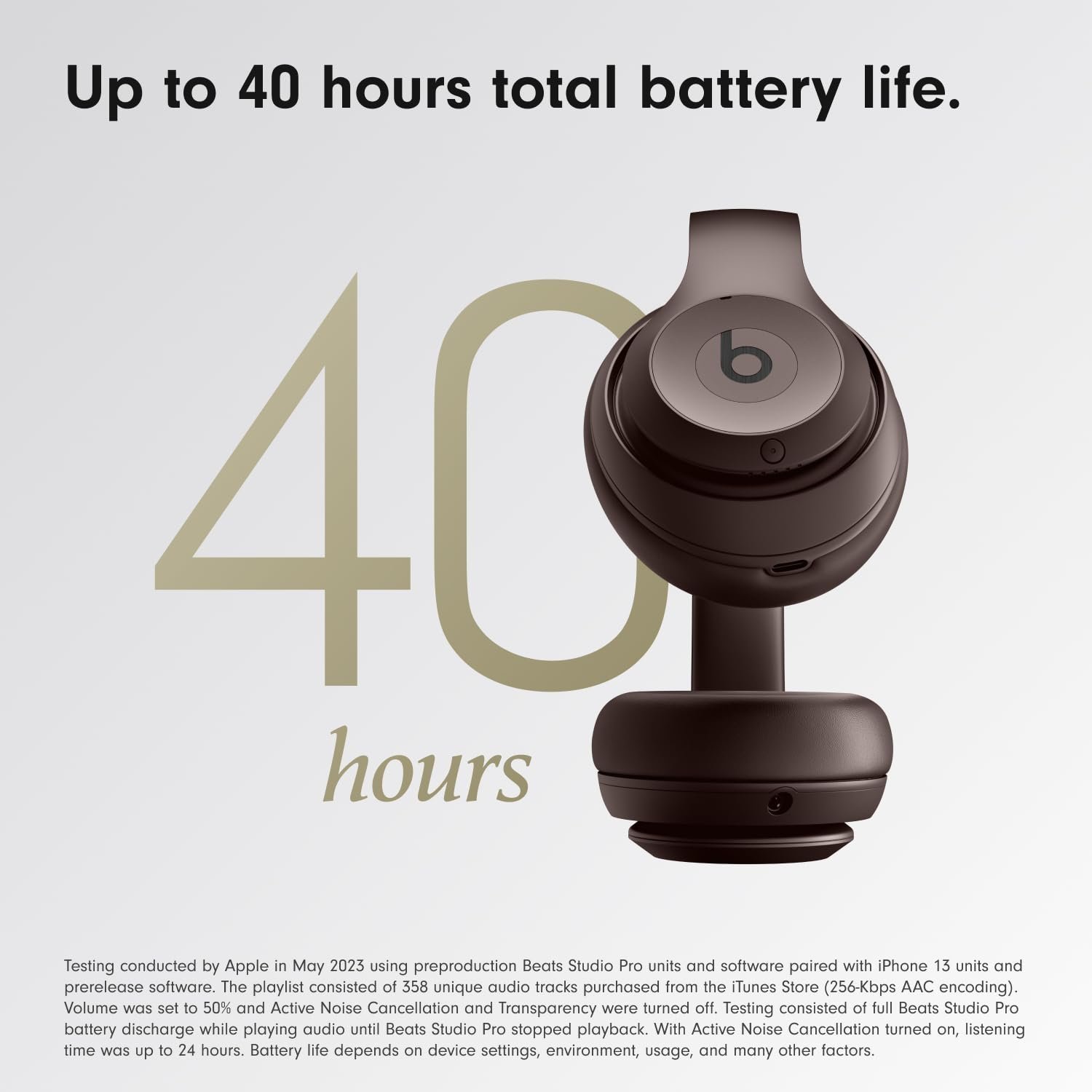 Beats Studio Pro - Premium Wireless Over-Ear Headphones- Up to 40-Hour Battery Life, Active Noise Cancelling, USB-C Lossless Audio, Apple & Android Compatible - Deep Brown - Image 2