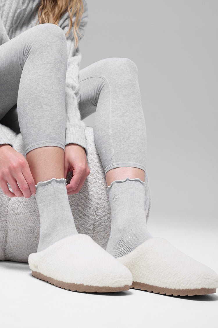 Alo Women's Lettuce Edge Sock – Athletic Heather Grey