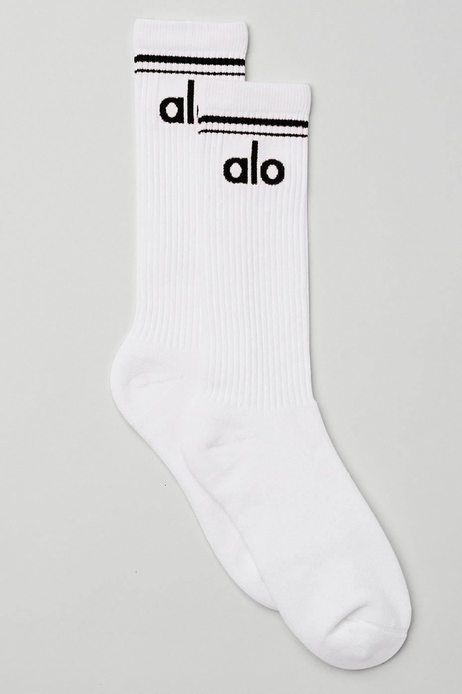Alo Unisex Half-Crew Throwback Sock – Black/White