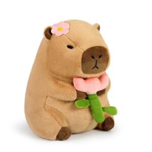 Capybara Stuffed Animal with Orange on Head